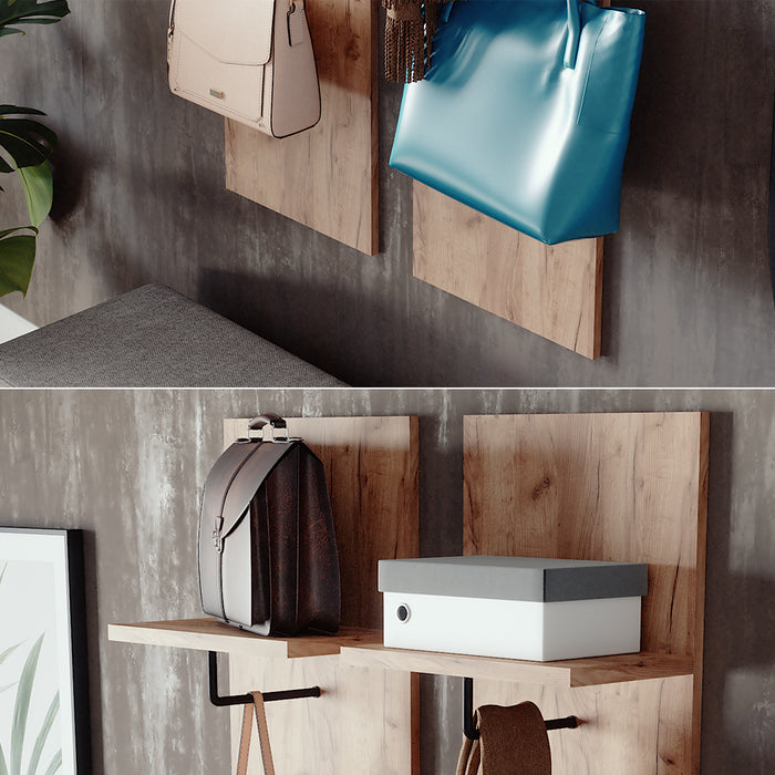 Vicco Appendiabiti Quercia dorata con 2 armadi a muro