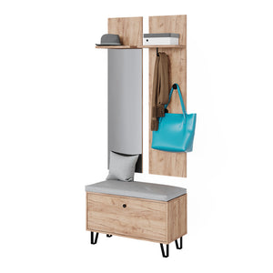 Vicco Set di armadi Quercia dorata Set con appendiabiti a parete e panca per scarpe