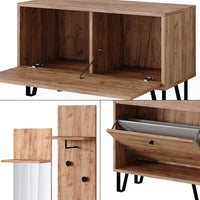 Vicco Set guardaroba  Quercia dorata Set con appendiabiti a parete, panca e scarpiera