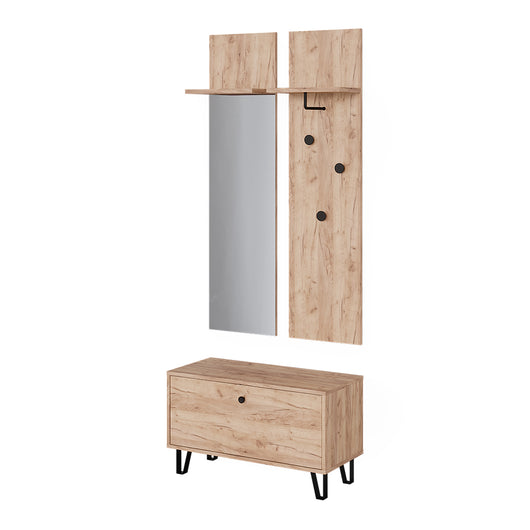 Vicco Set di armadi Quercia dorata Set con appendiabiti a parete e panca per scarpe