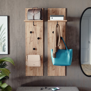 Vicco Appendiabiti Quercia dorata con 2 armadi a muro