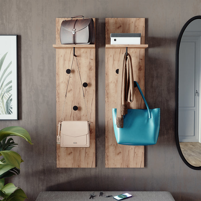 Vicco Appendiabiti Quercia dorata con 2 armadi a muro