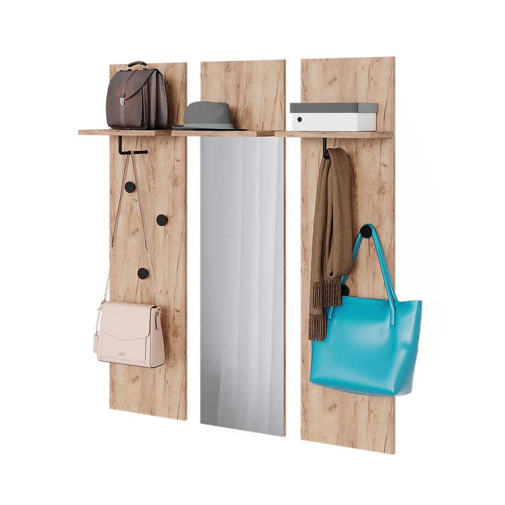 Vicco Armadio a muro  Quercia dorata Set di 3 appendiabiti da parete