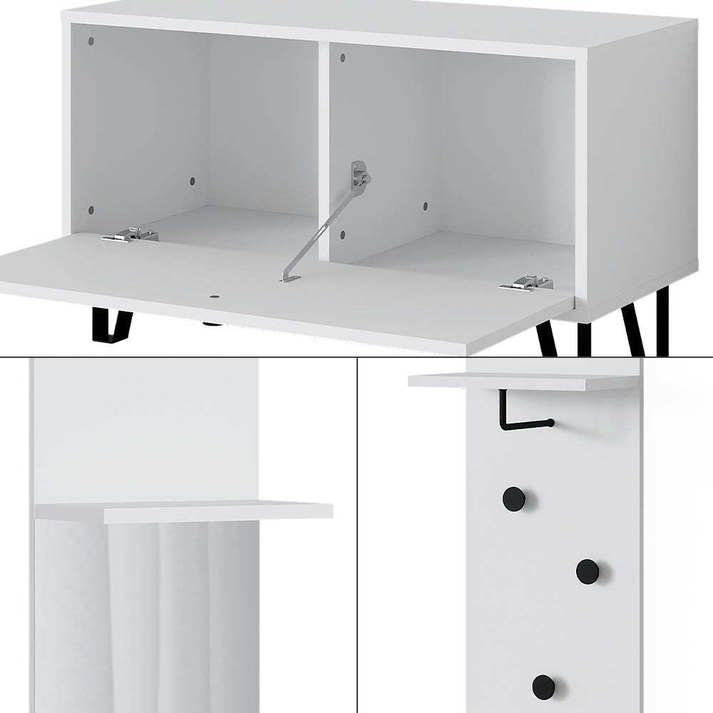 Vicco Set di armadi Bianco Set con appendiabiti a parete e panca per scarpe