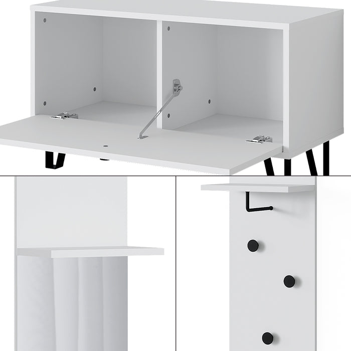 Vicco Set di armadi Bianco Set con appendiabiti a parete e panca per scarpe