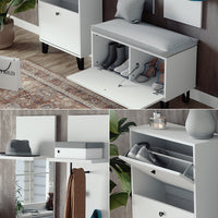 Vicco Set guardaroba  Bianco Set con appendiabiti a parete, panca e scarpiera