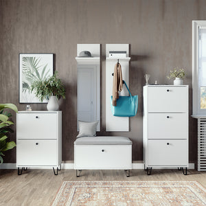 Vicco Set di armadi Bianco Set con armadi, panca per scarpe e scarpiere