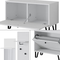 Vicco Set guardaroba  Bianco Set con appendiabiti a parete, panca e scarpiera