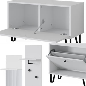 Vicco Set guardaroba  Bianco Set con appendiabiti a parete, panca e scarpiera