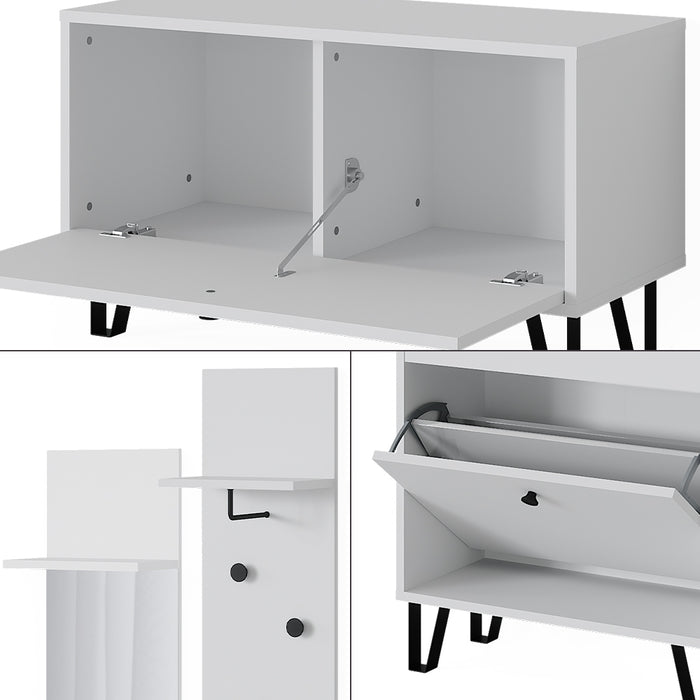 Vicco Set di armadi Bianco Set con armadi, panca per scarpe e scarpiere