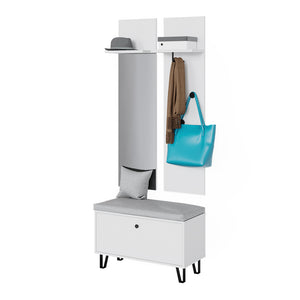 Vicco Set di armadi Bianco Set con appendiabiti a parete e panca per scarpe