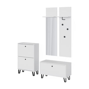 Vicco Set guardaroba  Bianco Set con appendiabiti a parete, panca e scarpiera