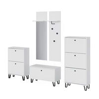 Vicco Set di armadi Bianco Set con armadi, panca per scarpe e scarpiere