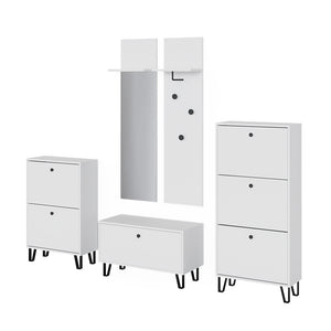 Vicco Set di armadi Bianco Set con armadi, panca per scarpe e scarpiere