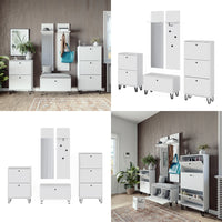 Vicco Set di armadi Bianco Set con armadi, panca per scarpe e scarpiere
