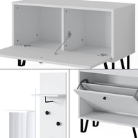 Vicco Set guardaroba  Bianco Set con appendiabiti a parete, panca e scarpiera