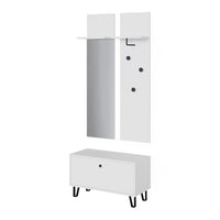 Vicco Set di armadi Bianco Set con appendiabiti a parete e panca per scarpe