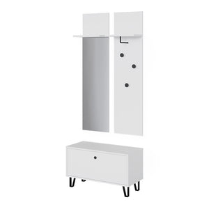 Vicco Set di armadi Bianco Set con appendiabiti a parete e panca per scarpe