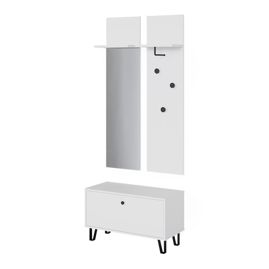 Vicco Set di armadi Bianco Set con appendiabiti a parete e panca per scarpe