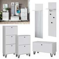 Vicco Set di armadi Bianco Set con armadi, panca per scarpe e scarpiere