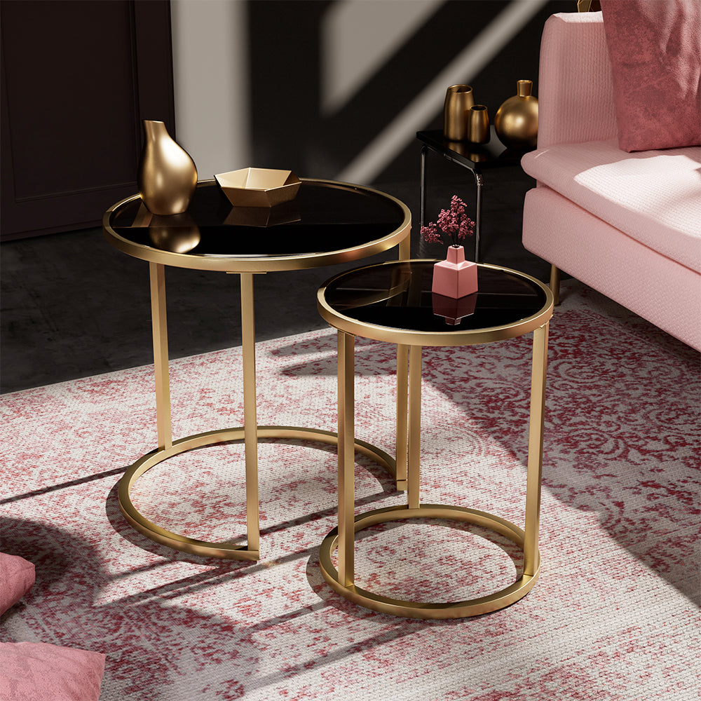 Vicco Set di tavolini Nero 50 x 45,5 cm Set di 2