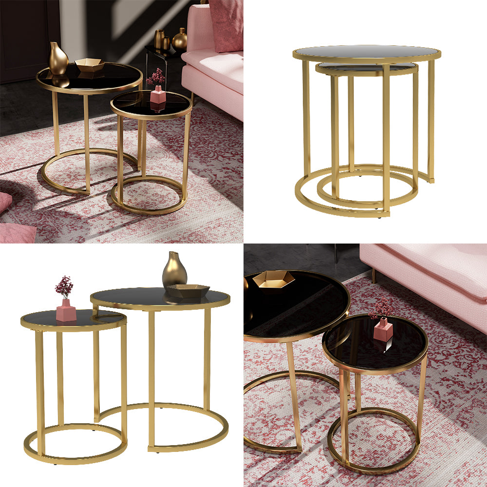 Vicco Set di tavolini Nero 50 x 45,5 cm Set di 2