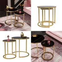 Vicco Set di tavolini Nero 50 x 45,5 cm Set di 2