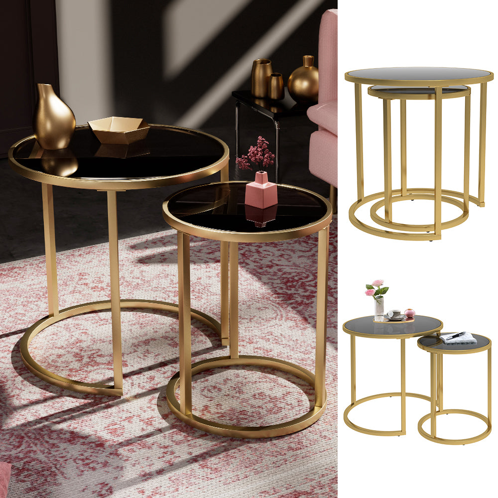 Vicco Set di tavolini Nero 50 x 45,5 cm Set di 2