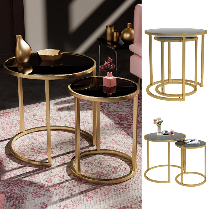 Vicco Set di tavolini Nero 50 x 45,5 cm Set di 2