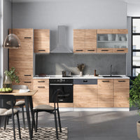 Vicco Cucina componibile Quercia dorata/bianco 300 cm PL Antracite