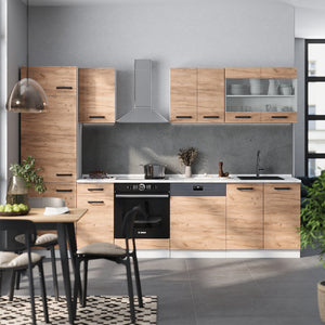 Vicco Cucina componibile Quercia dorata/bianco 300 cm PL Marmo