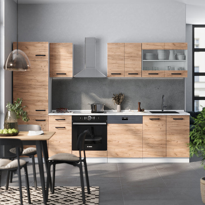 Vicco Cucina componibile Quercia dorata/bianco 300 cm senza piano di lavoro