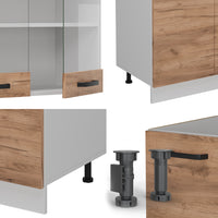 Vicco Cucina componibile Quercia dorata/bianco 300 cm PL Marmo