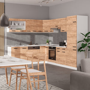 Vicco Cucina angolare completa Quercia dorata/bianco 227 x 287 cm PL Antracite