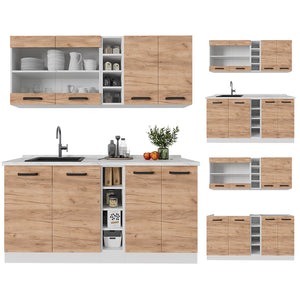 Vicco Cucina completa Quercia dorata/bianco 160 cm PL Antracite