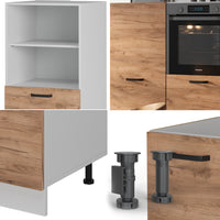 Vicco Cucine componibili piccole Quercia dorata/bianco 180 cm Senza piano di lavoro