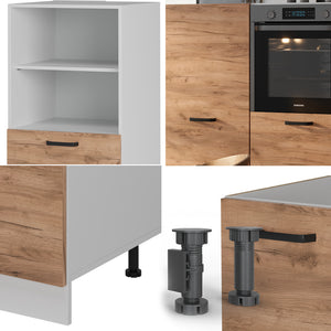 Vicco Cucine componibili piccole Quercia dorata/bianco 180 cm Senza piano di lavoro