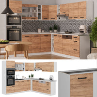 Vicco Cucina angolare completa Quercia dorata/bianco 237 x 247 cm PL Antracite