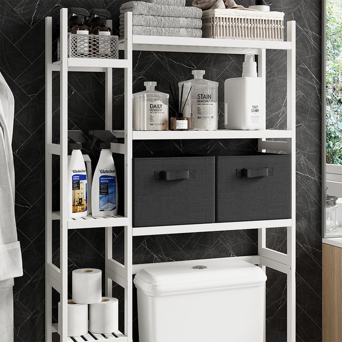 Vicco Ripiano per WC Bianco 78.5 x 163 cm con 2 cassetti in pile