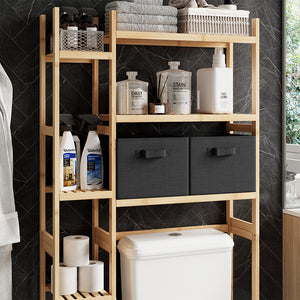 Vicco Armadietto per toilette Bambù 78.5 x 163 cm con 2 cassetti in pile