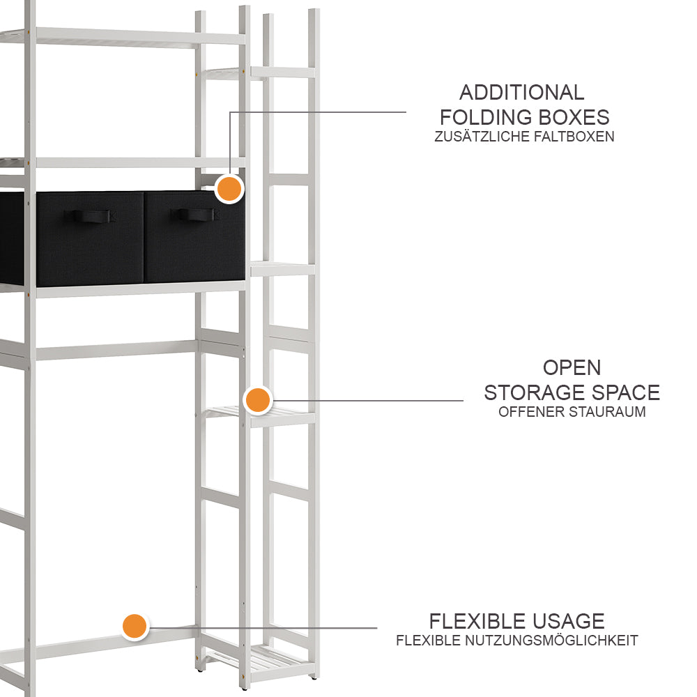 Vicco Ripiano per WC Bianco 78.5 x 163 cm con 2 cassetti in pile
