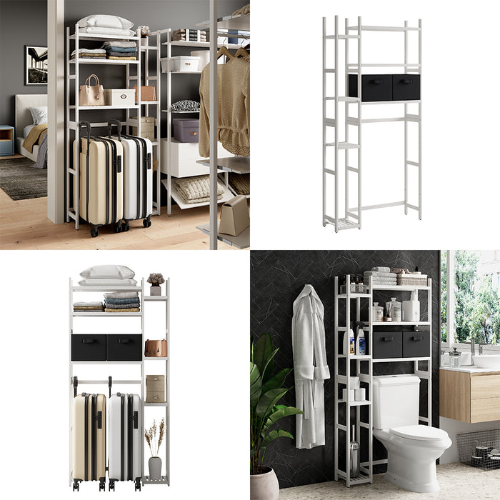 Vicco Ripiano per WC Bianco 78.5 x 163 cm con 2 cassetti in pile