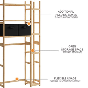Vicco Armadietto per toilette Bambù 78.5 x 163 cm con 2 cassetti in pile