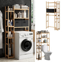 Vicco Armadietto per toilette Bambù 78.5 x 163 cm con 2 cassetti in pile