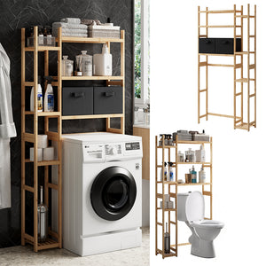 Vicco Armadietto per toilette Bambù 78.5 x 163 cm con 2 cassetti in pile