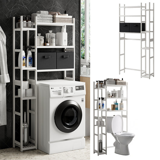 Vicco Ripiano per WC Bianco 78.5 x 163 cm con 2 cassetti in pile