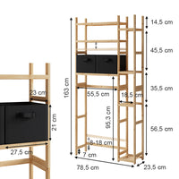 Vicco Armadietto per toilette Bambù 78.5 x 163 cm con 2 cassetti in pile