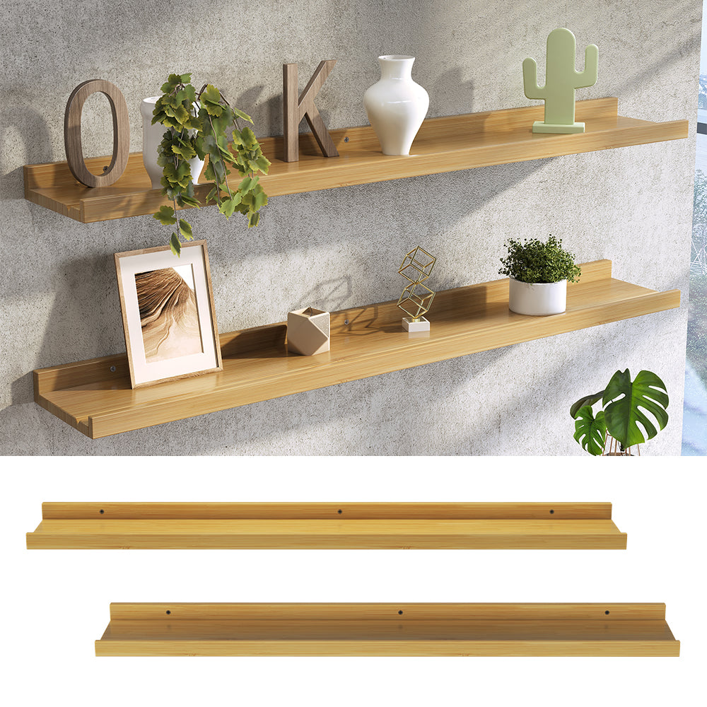 Vicco Scaffale a muro Legno naturale 90 x 4 cm Set di 2