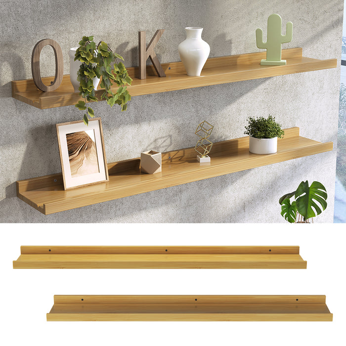 Vicco Scaffale a muro Legno naturale 90 x 4 cm Set di 2