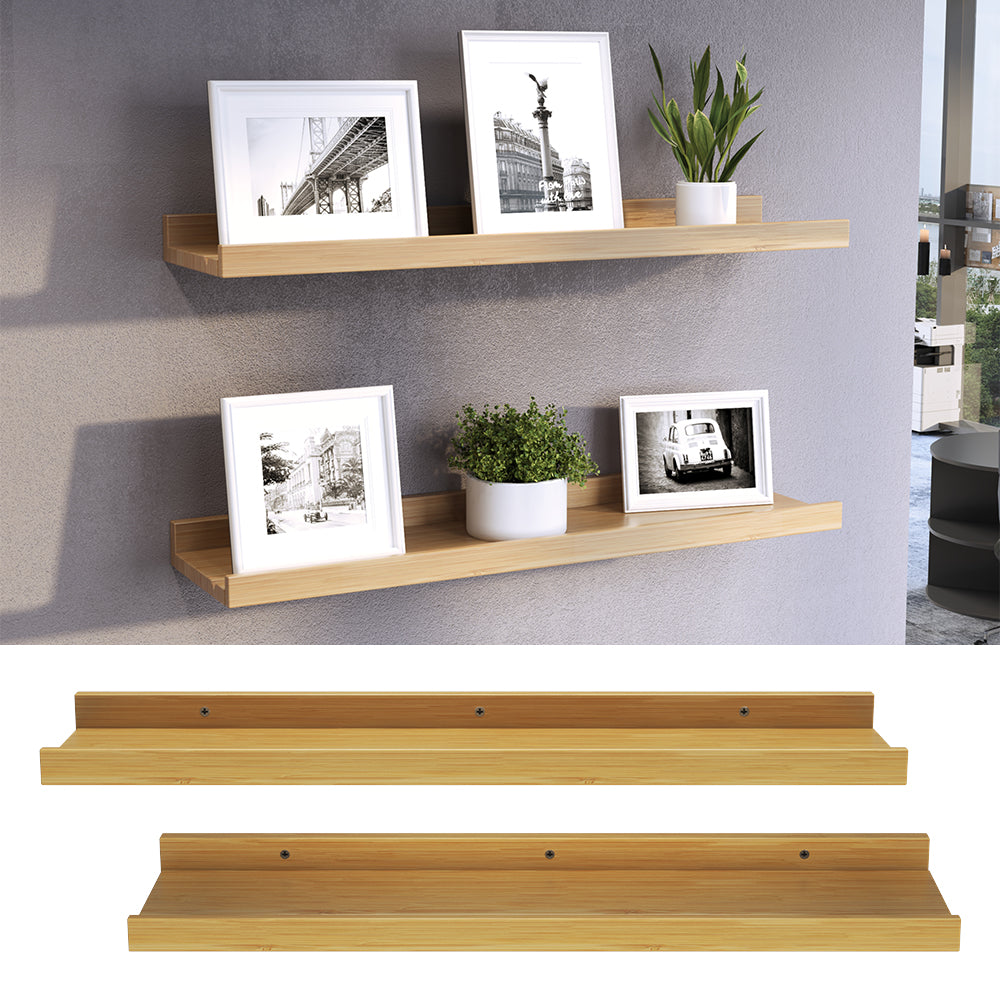 Vicco Scaffale a muro Legno naturale 60 x 4 cm Set di 2